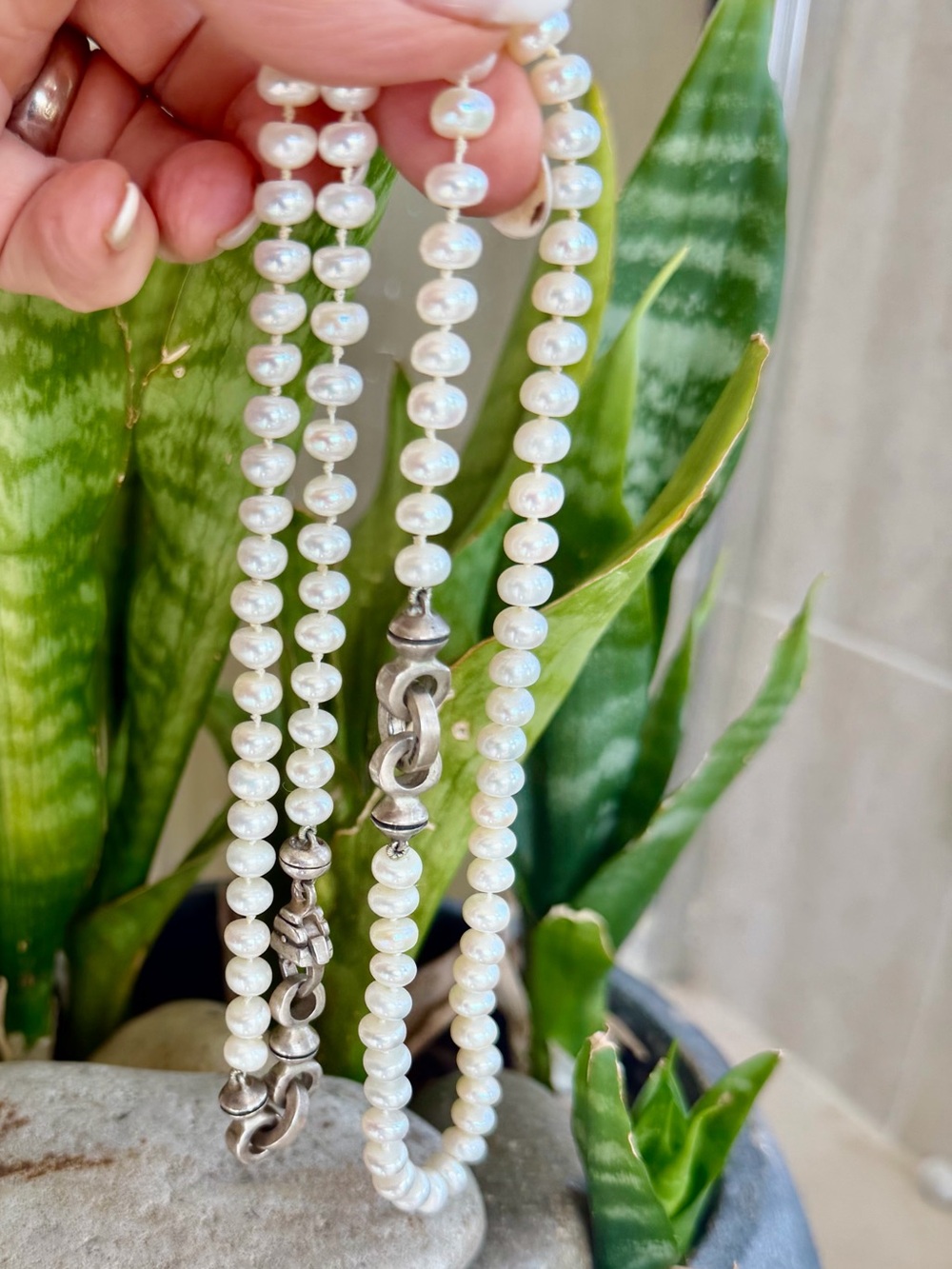 Lisa Jenks Sterling silver and pearl necklace